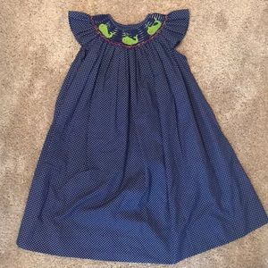 Lolly Wolly Doodle smocked whales dress, 2T